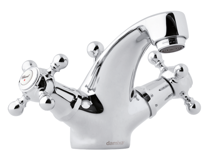 2-handle Tradition basin mixer with a pop up waste